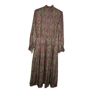 Vintage J.G Hook Purple Paisley A-Line Dress -Size 8